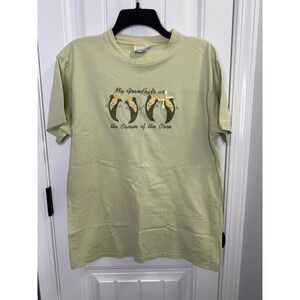 Decorated Originals T-Shirt Large Sage Green Excellent Vintage Grandma Corn Pun